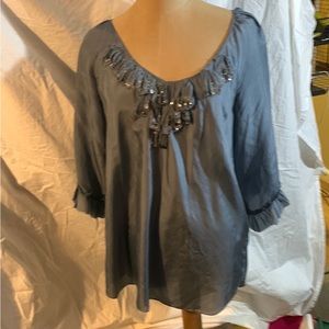 Rebecca Taylor silk sequin embellished blouse